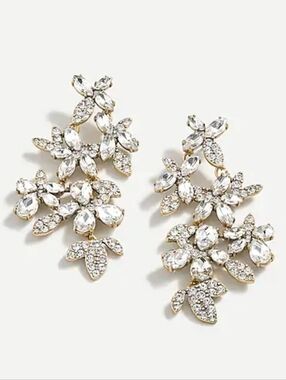 NWT J. Crew Glittering Garden Statement Earrings